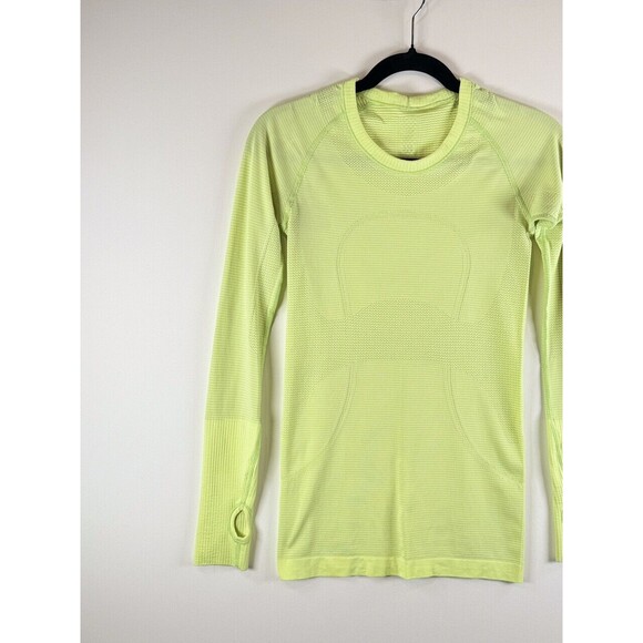 Lululemon Womens Shirt Green Swiftly Tech Long Sleeve Crew Neck Running Size 4 - Picture 6 of 10